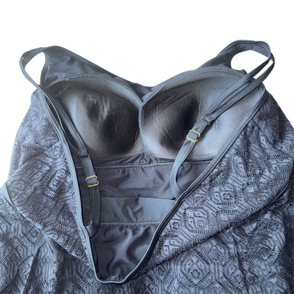 Swimsuits For All Black Crochet Lace Swim Dress Size 24 - Picture 4 of 7